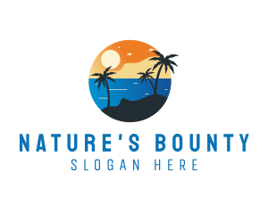 Tropical Beach Resort Island Logo