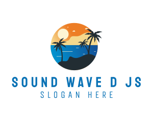 Tropical Beach Resort Island logo design