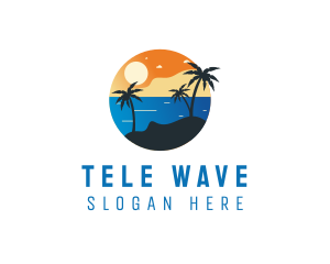 Tropical Beach Resort Island logo design