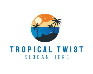 Tropical Beach Resort Island logo design