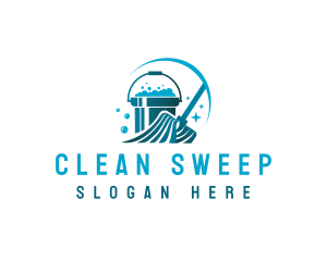 Mop Bucket Cleaning logo design