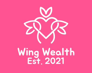 Minimalist Winged Heart logo design