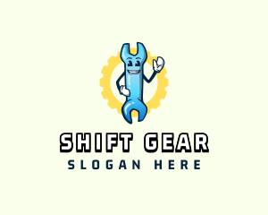 Cartoon Wrench Gear logo design