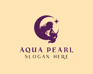 Mystical Mermaid Moon logo design