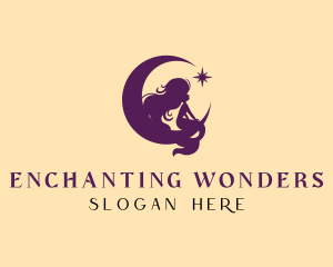 Mystical Mermaid Moon logo design