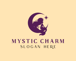 Mystical Mermaid Moon logo design