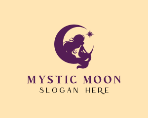 Mystical Mermaid Moon logo design