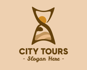 Desert Travel Hourglass logo