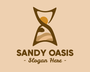 Desert Travel Hourglass logo design