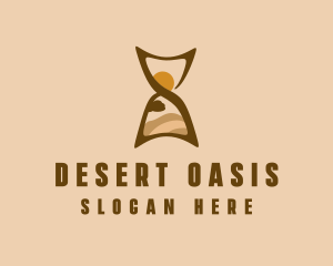 Desert Travel Hourglass logo design