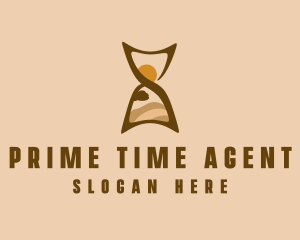 Desert Travel Hourglass logo design