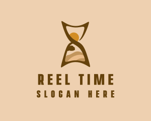 Desert Travel Hourglass logo design