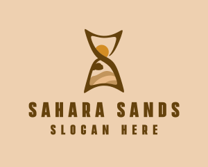 Desert Travel Hourglass logo design