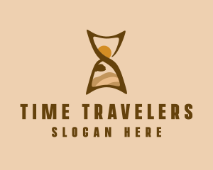 Desert Travel Hourglass logo design