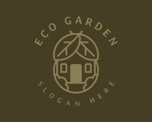 Organic Leaf Hut logo design