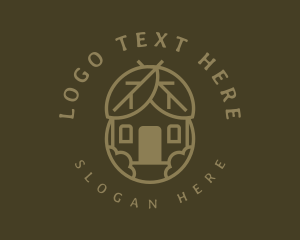 Lodge - Organic Leaf Hut logo design