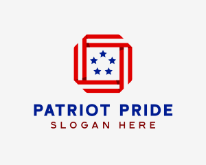 Ribbon Patriot Flag  logo design