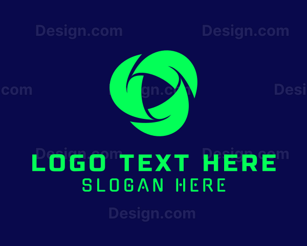 Futuristic Recycling Tech Logo