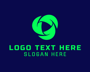 Futuristic Recycling Tech logo