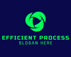 Futuristic Recycling Tech logo design