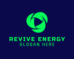 Futuristic Recycling Tech logo