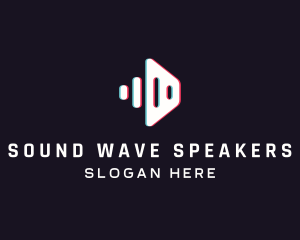 Glitch Audio Sound Speaker logo design