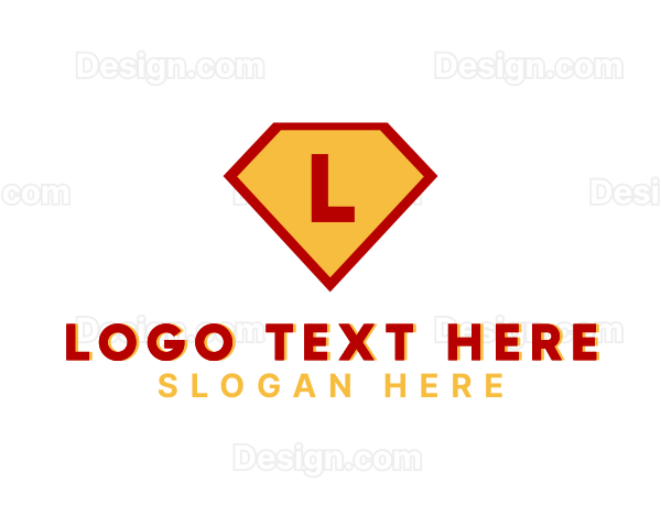 Comic Superhero Diamond Logo