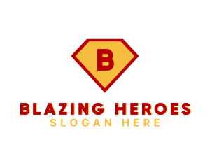 Comic Superhero Diamond logo design