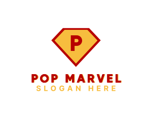 Comic Superhero Diamond logo design