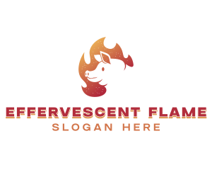 Flaming Pig Barbeque logo design