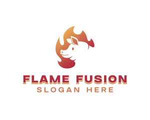 Flaming Pig Barbeque logo design