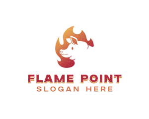 Flaming Pig Barbeque logo design