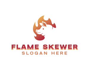 Flaming Pig Barbeque logo design