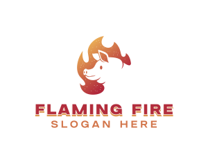 Flaming Pig Barbeque logo design