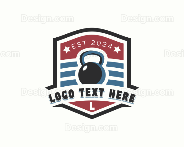 Bodybuilder Kettlebell Workout Logo