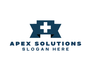 Medical Cross Ribbon logo design