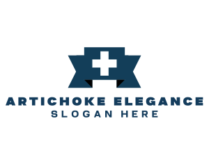 Medical Cross Ribbon logo design