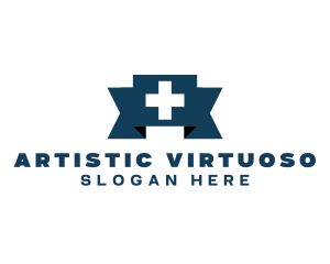 Medical Cross Ribbon logo design