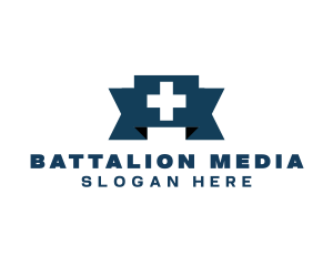 Medical Cross Ribbon logo design