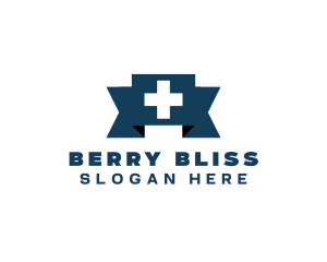 Medical Cross Ribbon logo design