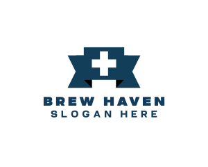 Medical Cross Ribbon logo design