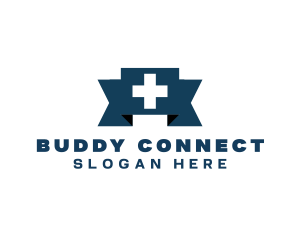 Medical Cross Ribbon logo design