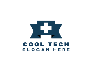 Medical Cross Ribbon logo design