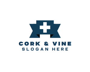 Medical Cross Ribbon logo design