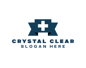 Medical Cross Ribbon logo design