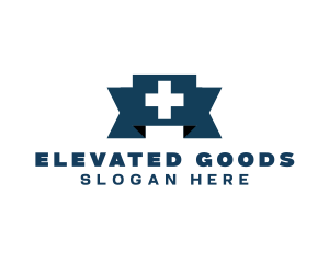 Medical Cross Ribbon logo design