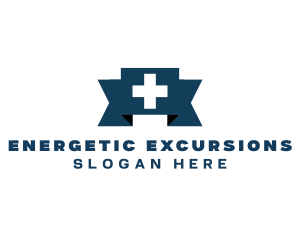 Medical Cross Ribbon logo design