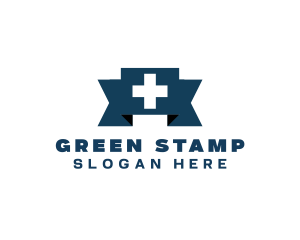 Medical Cross Ribbon logo design