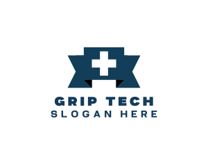 Medical Cross Ribbon logo design