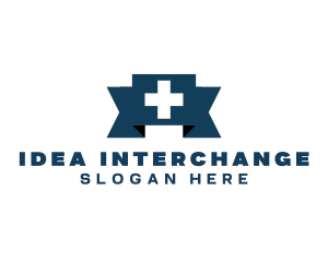 Medical Cross Ribbon logo design